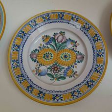 Tupezská keramika - Velký talíř - modro-žlutý
